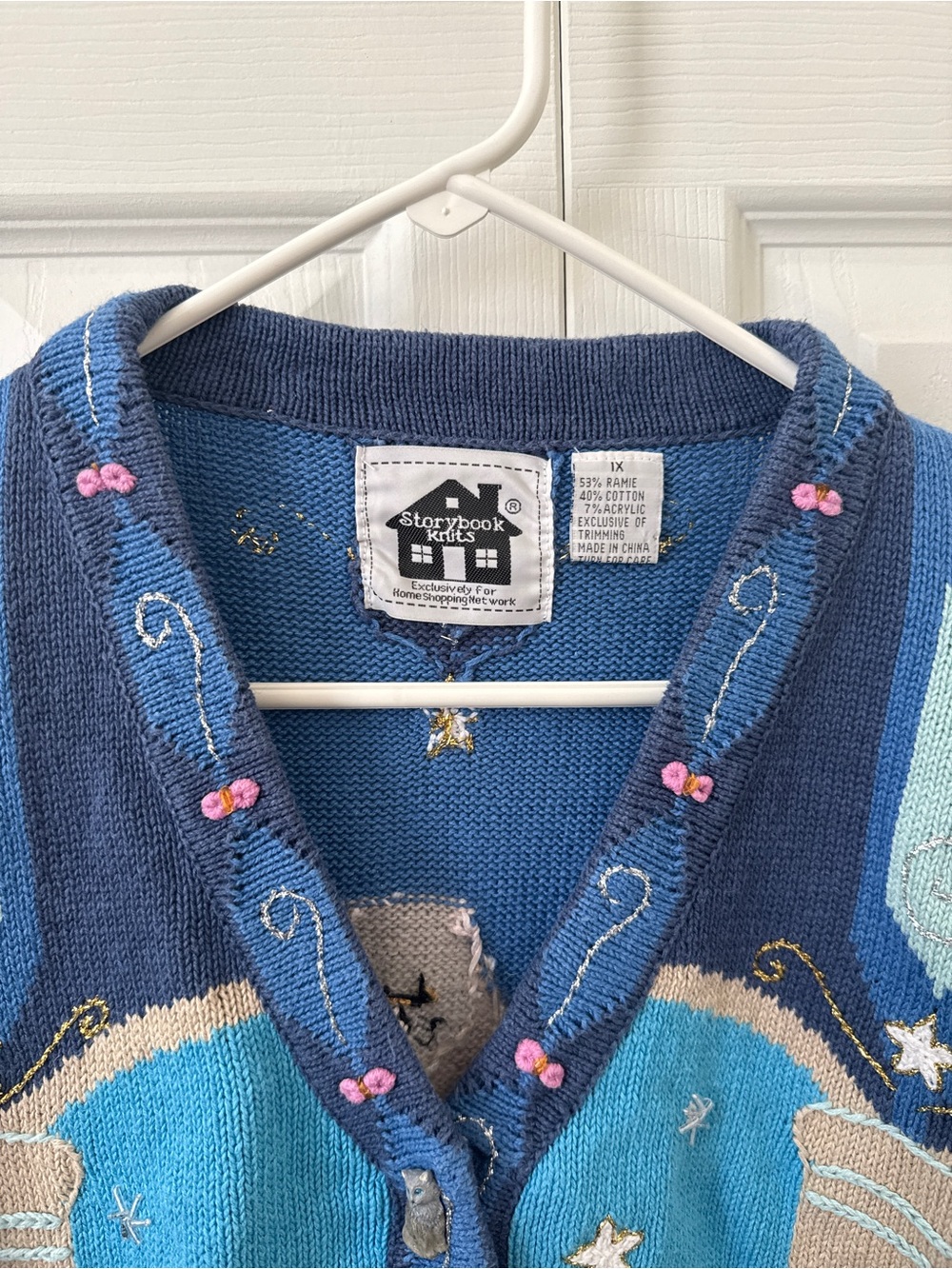 Vintage Storybook Knits Persian Cat Cardigan Sweater - Picture 7 of 7